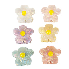 Sweet Marble Daisy Flower Hair Claw For Women Girls Vintage Acetate Fresh Summer Claw Clips Hair Accessories