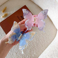 Large Butterfly Rhinestone Hair Claw For Women Girls Vintage Acetate Fresh Summer Claw Clips Hair Accessories