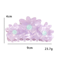 Korean New Daisy Flower Acetic Acid Blue Pink Hair Claw Clip Fashion Cute Shark Clip Large Hair Accessories