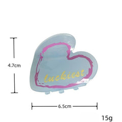 Sweet Marble Luxury Heart Acetate Love Hair Claw For Women Girls Fresh Summer Claw Clips Hair Accessories