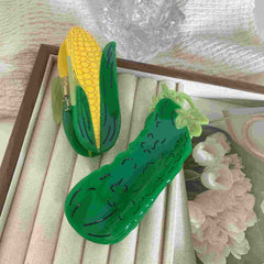 New Creativity Marble Luxury Corn Cucumber Acetate Hair Claw For Women Girls Fresh Summer Claw Clips Hair Accessories