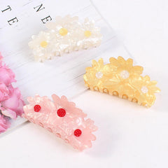 Korean New Daisy Flower Acetic Acid Blue Pink Hair Claw Clip Fashion Cute Shark Clip Large Hair Accessories