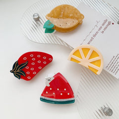 Hair Claw Women Fruit Marble Pattern Girls Acetate Hair Clips Hair Accessories Claw Clip New Gift