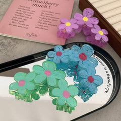Wave Flower Candy Color Flower Plastic Flower Large Hair Claw Clip Accessories