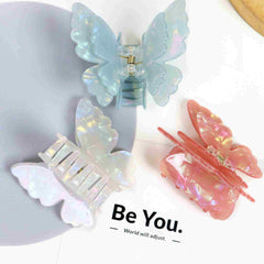 Korean Fashion Acetic Acid Clip Retro Personality Double Butterfly Hair Claw Luxury Acetate Hair Accessories