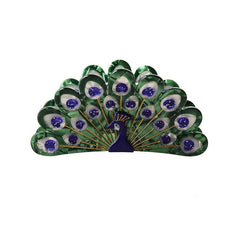 Cute Unique Large Metal Acetate Green Peacock Hair Claw Clip Accessories