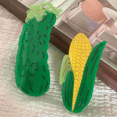 New Creativity Marble Luxury Corn Cucumber Acetate Hair Claw For Women Girls Fresh Summer Claw Clips Hair Accessories
