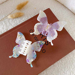Large Butterfly Rhinestone Hair Claw For Women Girls Vintage Acetate Fresh Summer Claw Clips Hair Accessories