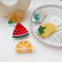 Hair Claw Women Fruit Marble Pattern Girls Acetate Hair Clips Hair Accessories Claw Clip New Gift