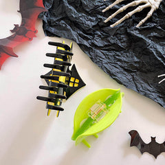 New Creativity Halloween Acetate Fun Hair Clip Vintage Large Pumpkin Shark Clip Tower Spider Hair Claw Accessories