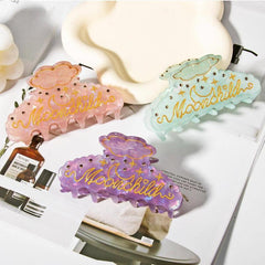 Fashion Alphabet Rhinestone Hair Claw For Women Girls Vintage Acetate Fresh Summer Claw Clips Hair Accessories