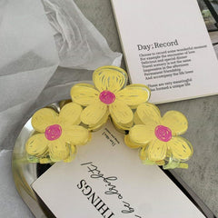 Wave Flower Candy Color Flower Plastic Flower Large Hair Claw Clip Accessories
