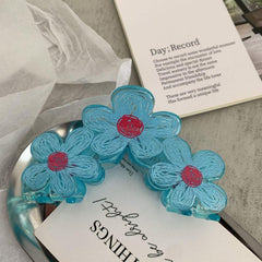 Wave Flower Candy Color Flower Plastic Flower Large Hair Claw Clip Accessories