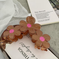 Wave Flower Candy Color Flower Plastic Flower Large Hair Claw Clip Accessories