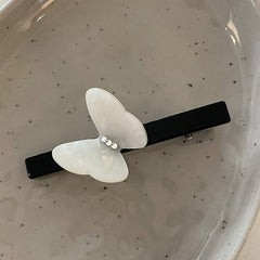 French Luxury Acetate Duckbill Clip Rhinestone Butterfly Hairpin for Girl Elegant Hair Claw Bangs Clip Women Hair Accessories