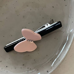 French Luxury Acetate Duckbill Clip Rhinestone Butterfly Hairpin for Girl Elegant Hair Claw Bangs Clip Women Hair Accessories