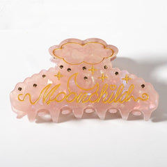 Fashion Alphabet Rhinestone Hair Claw For Women Girls Vintage Acetate Fresh Summer Claw Clips Hair Accessories