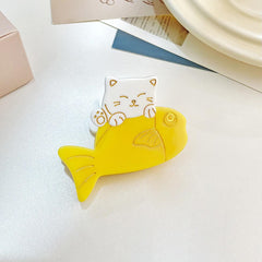 Cute Fish Cat Hair Claw For Women Girl Hair Vintage Acetate Fresh Summer Luxury Claw Clips Hair Accessories