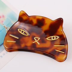 Sweet Cat Hair Claw For Women Girls Vintage Acetate Fresh Summer Luxury Claw Clips Hair Accessories