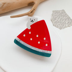 Hair Claw Women Fruit Marble Pattern Girls Acetate Hair Clips Hair Accessories Claw Clip New Gift