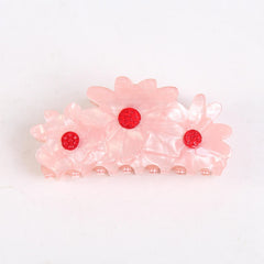 Korean New Daisy Flower Acetic Acid Blue Pink Hair Claw Clip Fashion Cute Shark Clip Large Hair Accessories