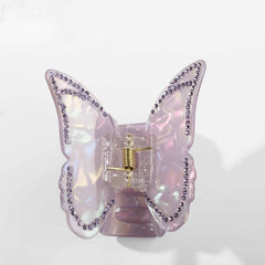 Sweet Butterfly Rhinestone Hair Claw For Women Girls Vintage Acetate Fresh Summer Claw Clips Hair Accessories