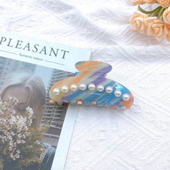Delicate Pearl Large Hair Claw For Women Girls Vintage Acetate Fresh Summer Luxury Claw Clips Hair Accessories