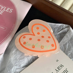 Sweet Marble Luxury Heart Acetate Love Hair Claw For Women Girls Fresh Summer Claw Clips Hair Accessories