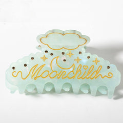 Fashion Alphabet Rhinestone Hair Claw For Women Girls Vintage Acetate Fresh Summer Claw Clips Hair Accessories