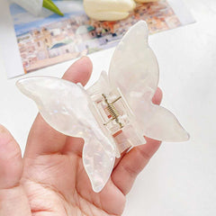 Korean New Rhinestone Butterfly Acetic Acid Black Hair Claw Clip Fashion Cute Shark Clip Large Hair Accessories