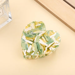 Love Hair Claw Women Heart Shape Marble Pattern Girls Acetate Hair Clips Hair Accessories Claw Clip New Gift