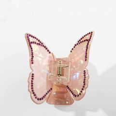 Sweet Butterfly Rhinestone Hair Claw For Women Girls Vintage Acetate Fresh Summer Claw Clips Hair Accessories