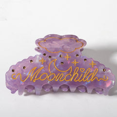 Fashion Alphabet Rhinestone Hair Claw For Women Girls Vintage Acetate Fresh Summer Claw Clips Hair Accessories