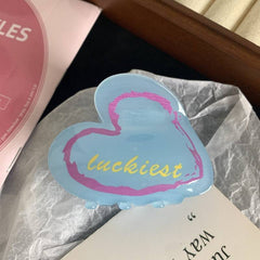 Sweet Marble Luxury Heart Acetate Love Hair Claw For Women Girls Fresh Summer Claw Clips Hair Accessories