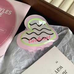 Sweet Marble Luxury Heart Acetate Love Hair Claw For Women Girls Fresh Summer Claw Clips Hair Accessories