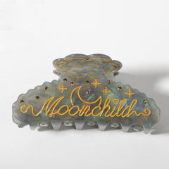 Fashion Alphabet Rhinestone Hair Claw For Women Girls Vintage Acetate Fresh Summer Claw Clips Hair Accessories