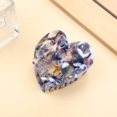 Love Hair Claw Women Heart Shape Marble Pattern Girls Acetate Hair Clips Hair Accessories Claw Clip New Gift