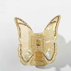 Sweet Butterfly Rhinestone Hair Claw For Women Girls Vintage Acetate Fresh Summer Claw Clips Hair Accessories