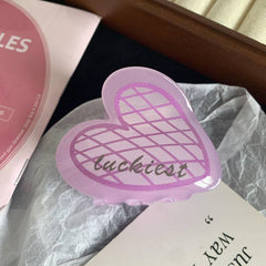 Sweet Marble Luxury Heart Acetate Love Hair Claw For Women Girls Fresh Summer Claw Clips Hair Accessories