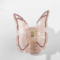 Sweet Butterfly Rhinestone Hair Claw For Women Girls Vintage Acetate Fresh Summer Claw Clips Hair Accessories