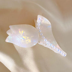 Sweet Pearl Rose Flower Hair Claw For Women Girls Vintage Acetate Fresh Summer Luxury Claw Clips Hair Accessories