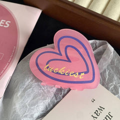 Sweet Marble Luxury Heart Acetate Love Hair Claw For Women Girls Fresh Summer Claw Clips Hair Accessories