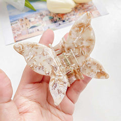 Korean New Rhinestone Butterfly Acetic Acid Black Hair Claw Clip Fashion Cute Shark Clip Large Hair Accessories