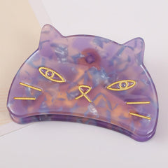 Sweet Cat Hair Claw For Women Girls Vintage Acetate Fresh Summer Luxury Claw Clips Hair Accessories