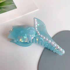 Sweet Pearl Rose Flower Hair Claw For Women Girls Vintage Acetate Fresh Summer Luxury Claw Clips Hair Accessories