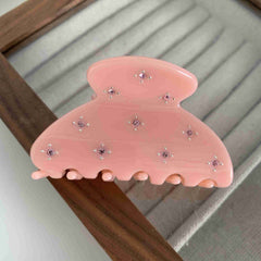 Acetic acid semicircle clip French vintage rhinestone hair claw temperament shark clip