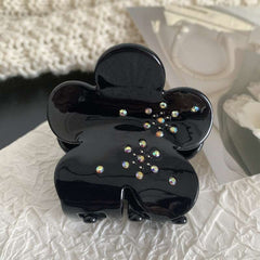 Korean light luxury diamond grab five-leaf flower acetate hairpin small gentle sweet cute shark clip