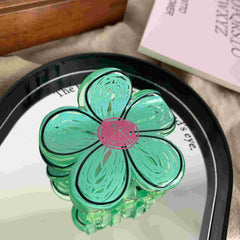 New children's graffiti flower claw clip cute Hair Bun claw clip Girl sweet dopamine hair accessories