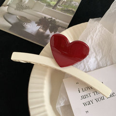 Colorful dopamine Heart claw clip women's large shark clip hair accessories