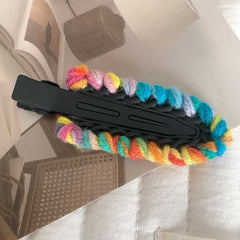 Rainbow Cute little shovel hair clip surfboard duck beak clip woolen yarn hair barrette